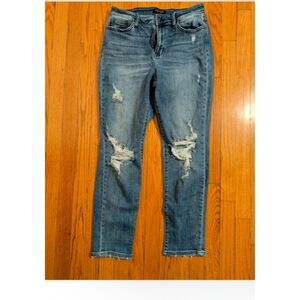 Distressed Blue Jeans